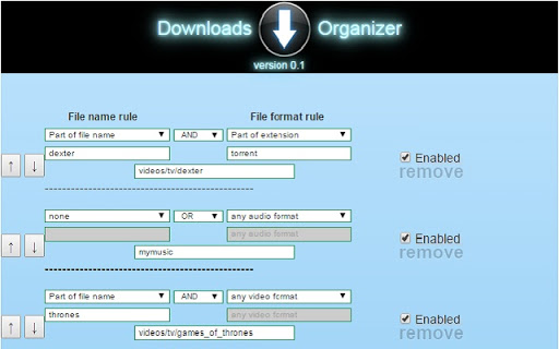 Downloads Organizer Screenshot Image