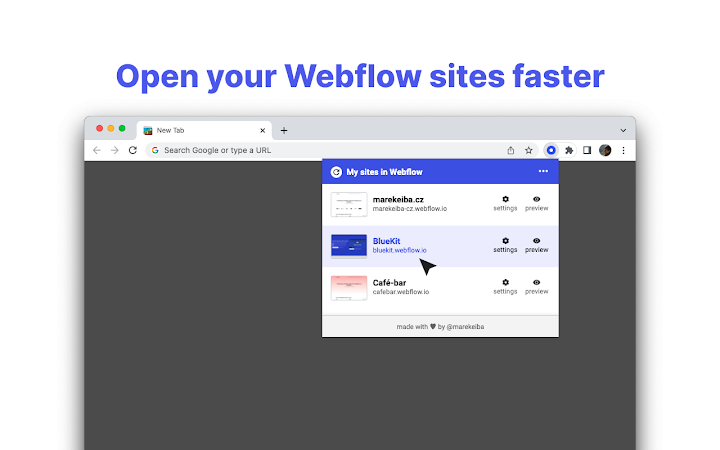 My Sites in Webflow Image