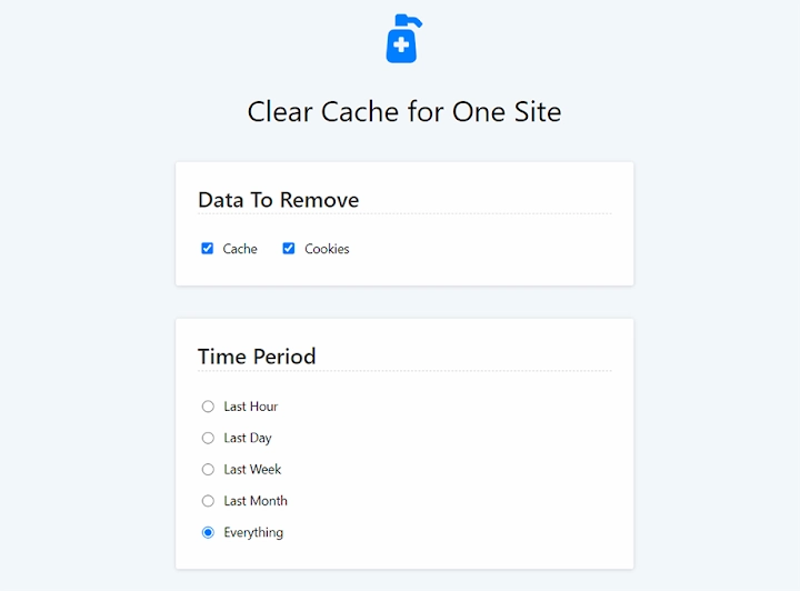 Clear Cache for One Site Image