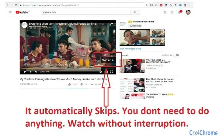 Youtube Auto Ad Block & Auto Ad Skip Screenshot Image