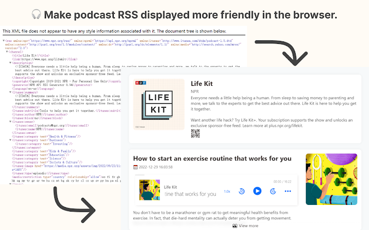 Nice Podcast RSS Screenshot Image