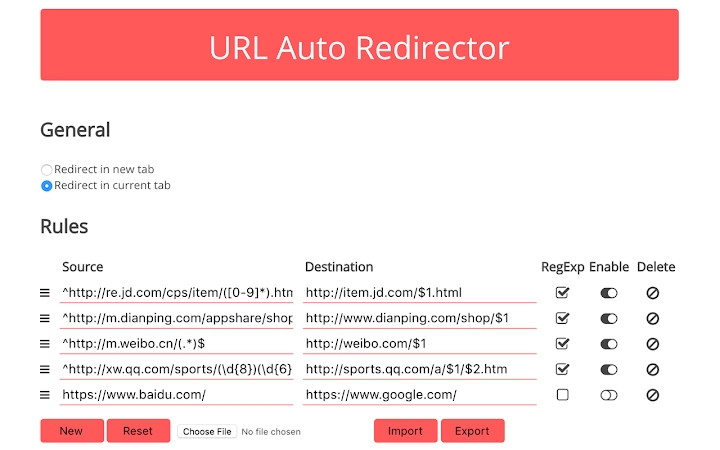 URL Auto Redirector Screenshot Image