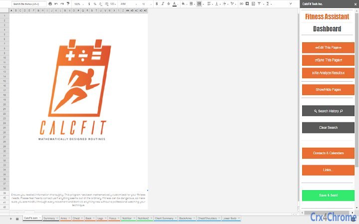 CalcFit VIFA Sheets Screenshot Image