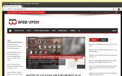 WebUpd8 Screenshot Image