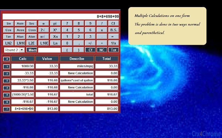 Scientific Spreadsheet Calculator Screenshot Image