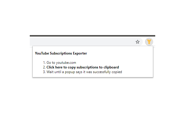 YouTube Subscriptions Exporter Screenshot Image