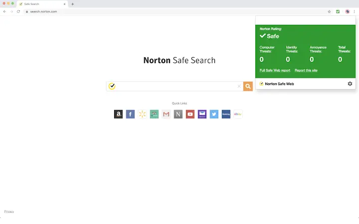 Norton Safe Web Screenshot Image