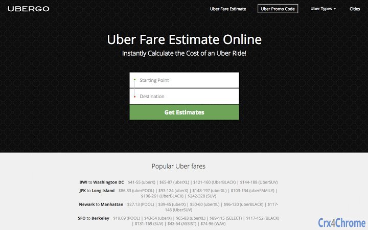 Uber Fare Estimate Screenshot Image