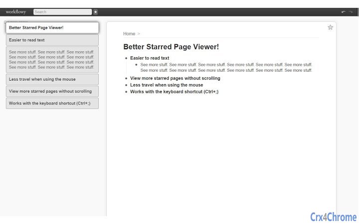 Better Starred Pages For WorkFlowy Screenshot Image