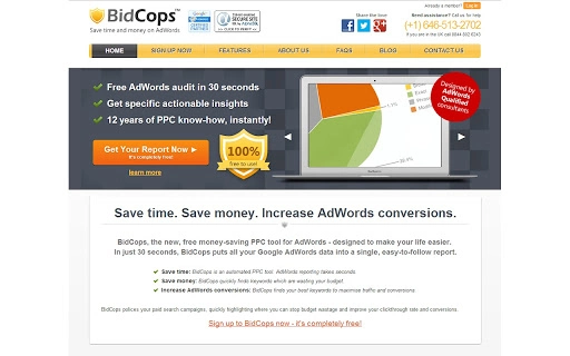 BidCops - Free AdWords PPC Tool Screenshot Image