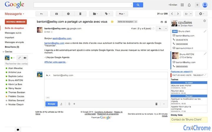 Sellsy CRM for GMail Screenshot Image