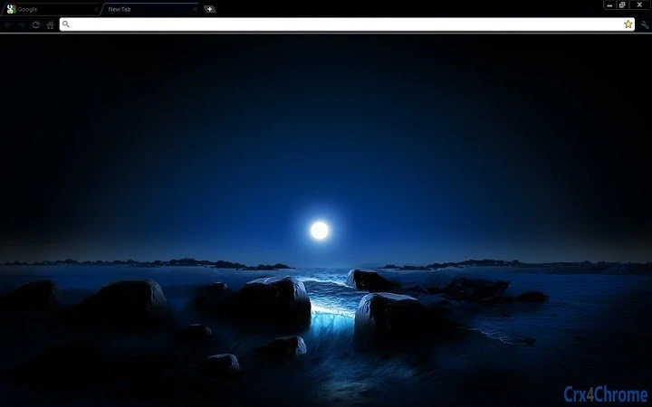 Blue Space Sunset Chrome Theme Screenshot Image
