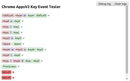 Chrome Key Event Tester Screenshot Image