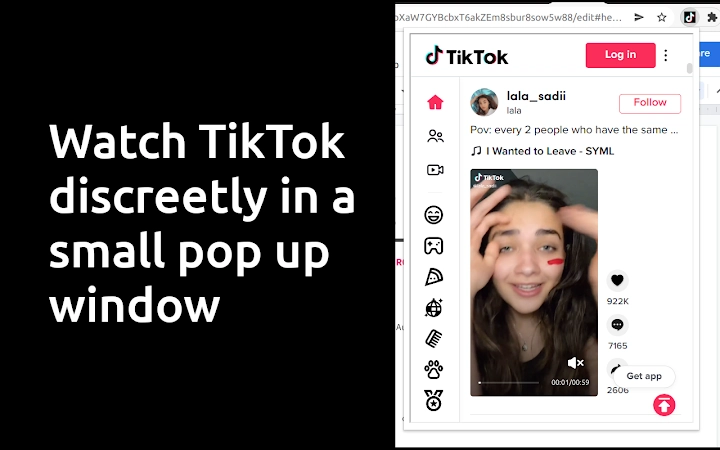 TikTok Mini Window Screenshot Image