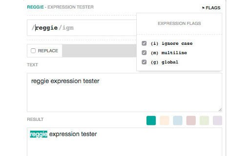 Reggie Expression Tester Screenshot Image