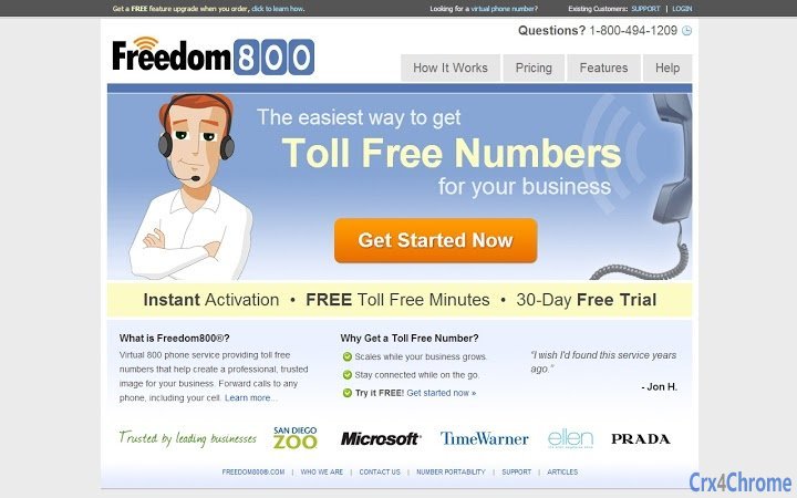Freedom800.com Screenshot Image