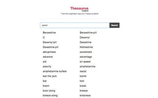 Thesaurus Instant Screenshot Image