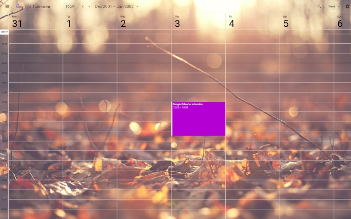 Custom Calendar Background Screenshot Image