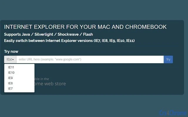 Cloud Internet Explorer by IE-On-Chrome Screenshot Image
