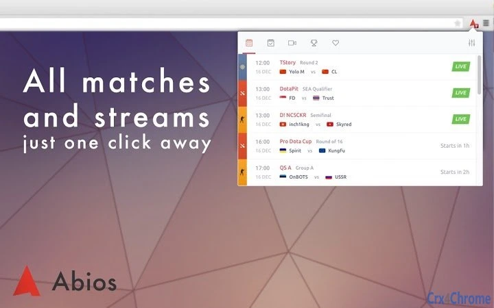 Abios eSports Match Ticker Screenshot Image