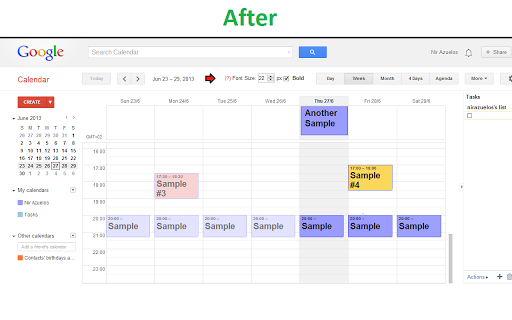 Google Calendar with Readable Fonts Screenshot Image