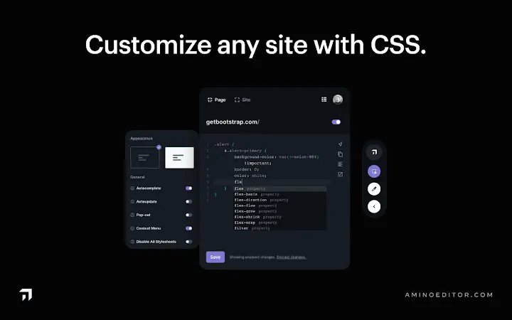Amino: CSS Editor Screenshot Image