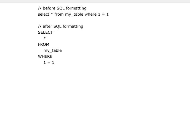 SQL Formatter Screenshot Image