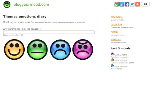 Mood Blog Screenshot Image