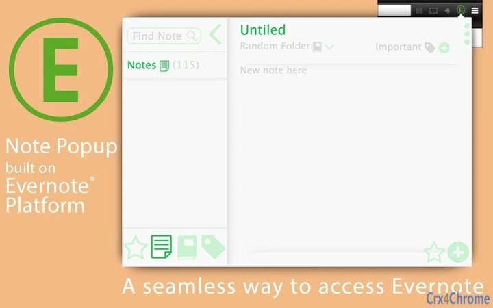 Note Popup on Evernote Platform Screenshot Image