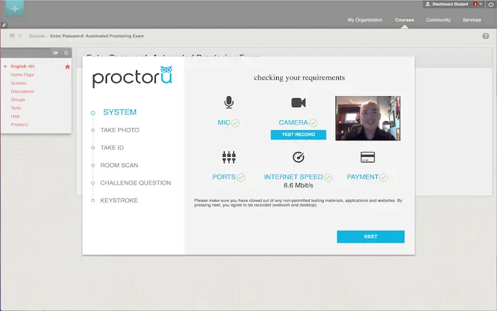 ProctorU Screenshot Image