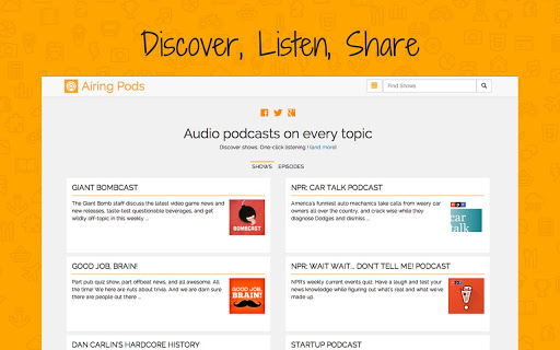 Airing Pods - Audio Podcast Player App Screenshot Image
