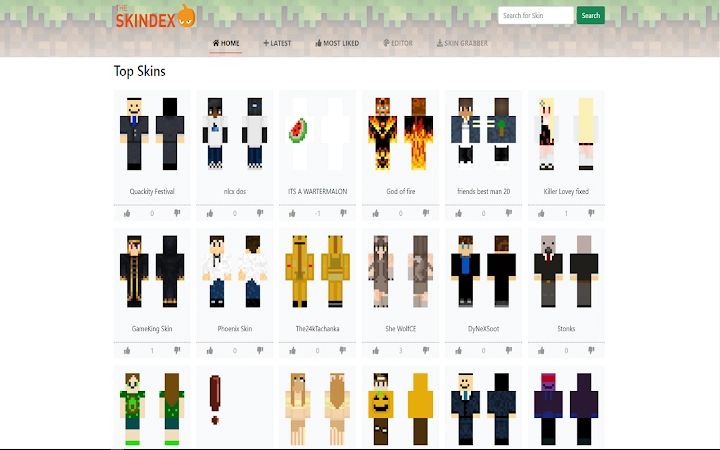 Skindex - Minecraft Skins Screenshot Image