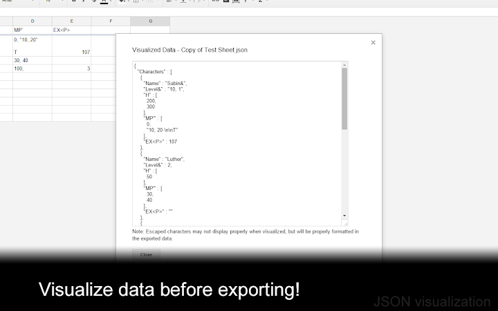 Export Sheet Data Screenshot Image #3