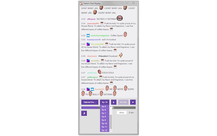Twitch Chat Replay Screenshot Image