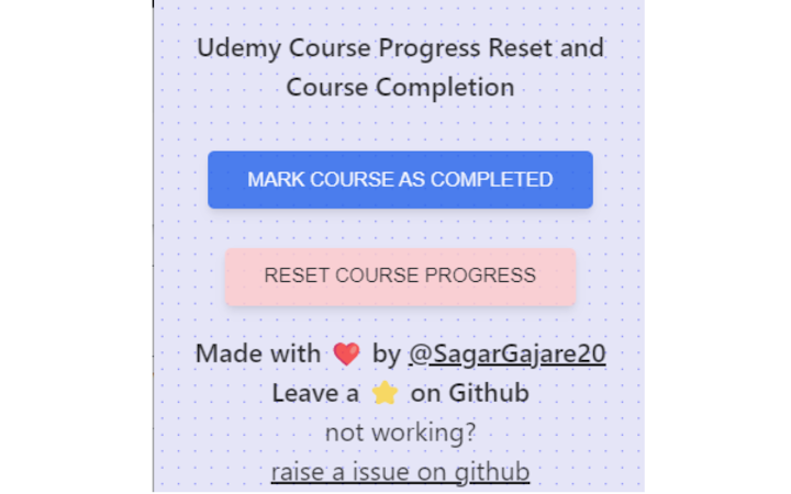 Udemy Progress Reset and Completer Screenshot Image