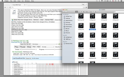 Cloud MIDI Player Screenshot Image