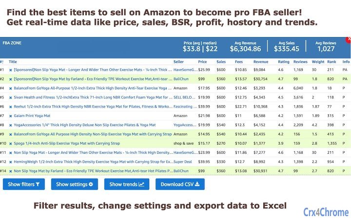 FBA Zone Product Analyzer Screenshot Image