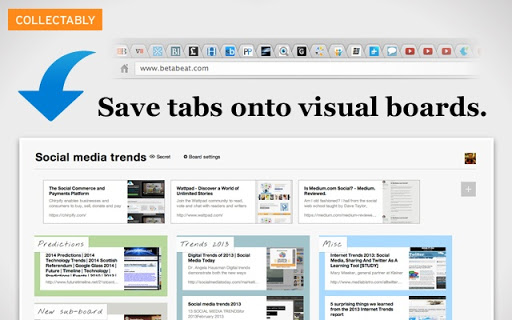 Collectably - Save all open tabs Screenshot Image