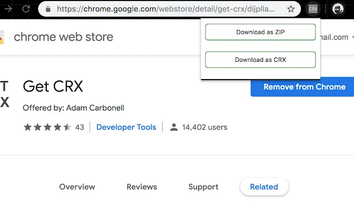 CRX Extractor/Downloader Screenshot Image