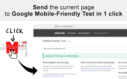 NEW Google Mobile Friendly Test Quick Access Screenshot Image
