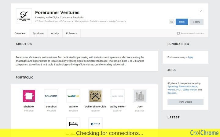 AngelList/500 Startups Connection Highlighter Screenshot Image