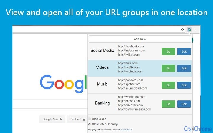 URL Group Manager Screenshot Image