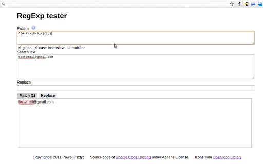 RegExp Tester App Screenshot Image