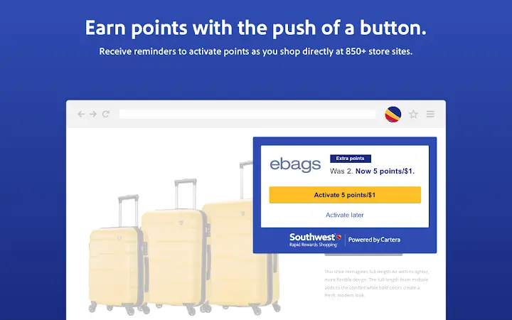 Rapid Rewards Shopping Button Screenshot Image