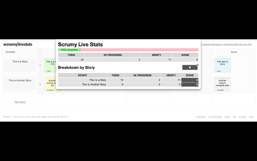 Scrumy Live Stats Screenshot Image