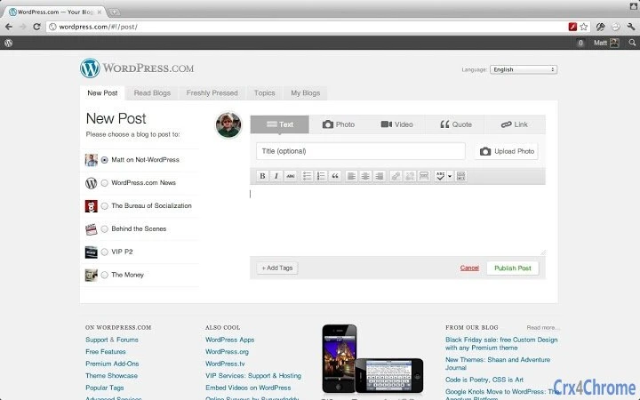 WordPress.com Screenshot Image