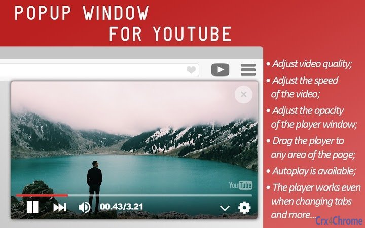 PopUp Window for YouTube Screenshot Image