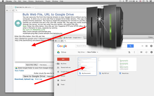 Bulk Web File, URL to Google Drive Screenshot Image