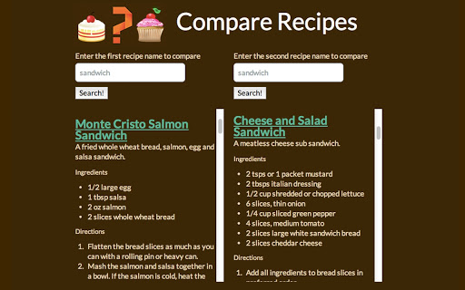 Compare Recipes Screenshot Image