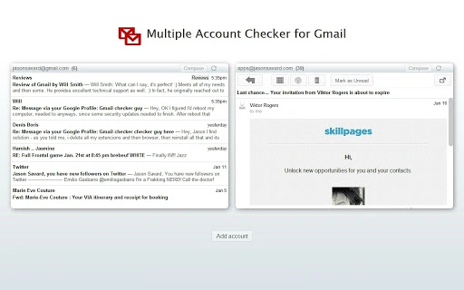 Multiple Account Checker for Gmail Screenshot Image